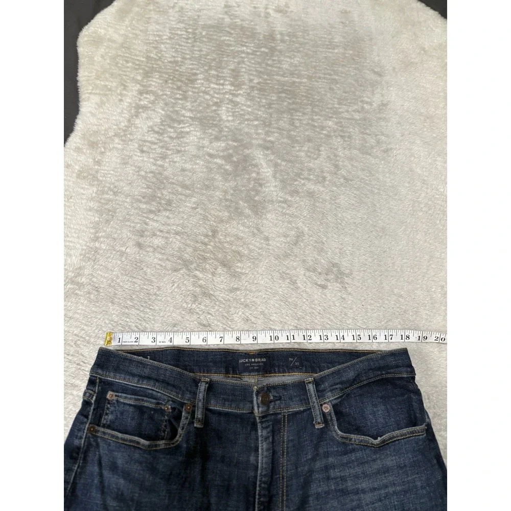 Lucky Brand 121 Slim Straight Mens Blue Denim Jeans 36x30 Act 38x30 Stretch‎